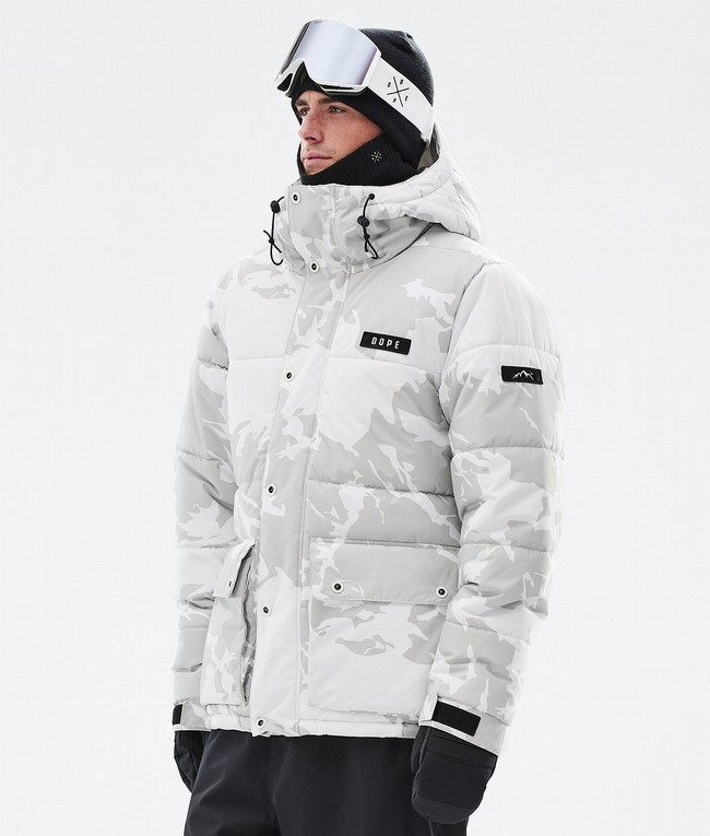 Men Dope Puffer Full Zip Ski Jackets Grey / Camo | DUVGCWR-40