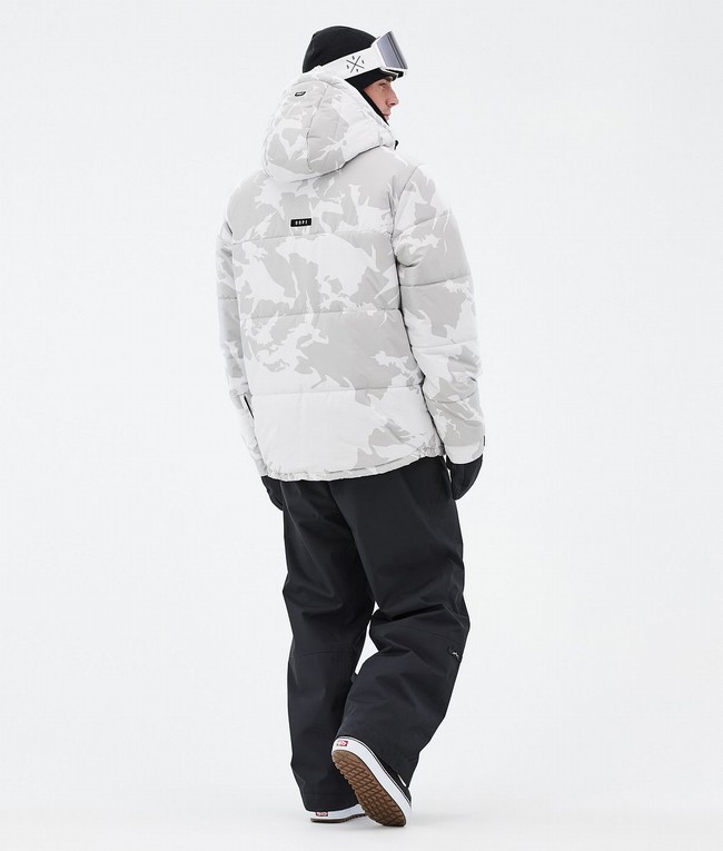 Men Dope Puffer Full Zip Snowboard Jackets Grey / Camo | AGFRLQP-19