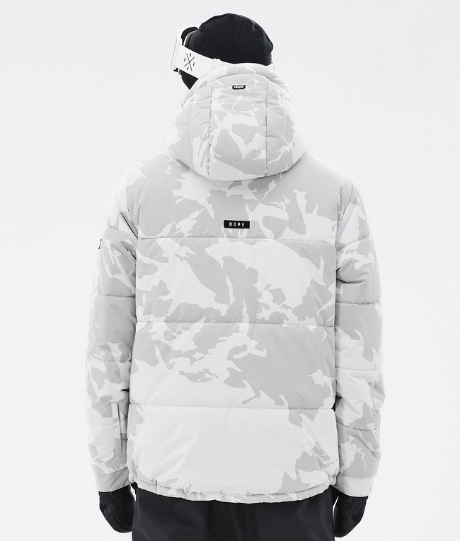 Men Dope Puffer Full Zip Snowboard Jackets Grey / Camo | AGFRLQP-19