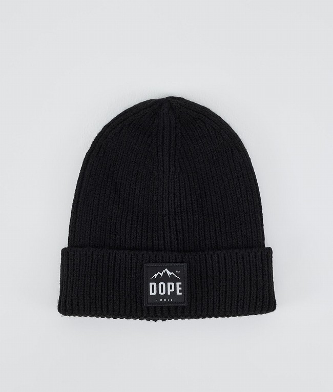 Men Dope Ribbed Paradise Beanie Black | YJZVDNR-19