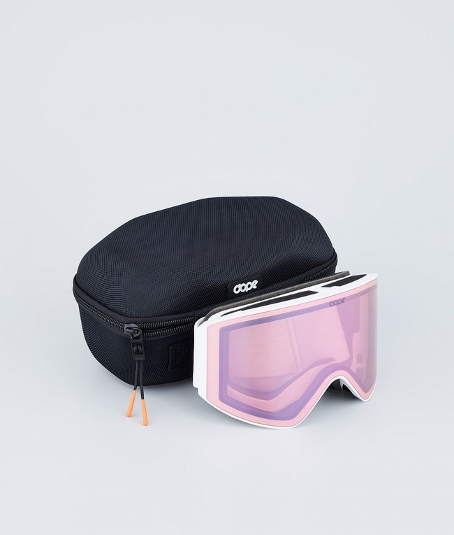 Men Dope Sight 2023 Snow Goggles White / White / Pink | GDRLOJB-19