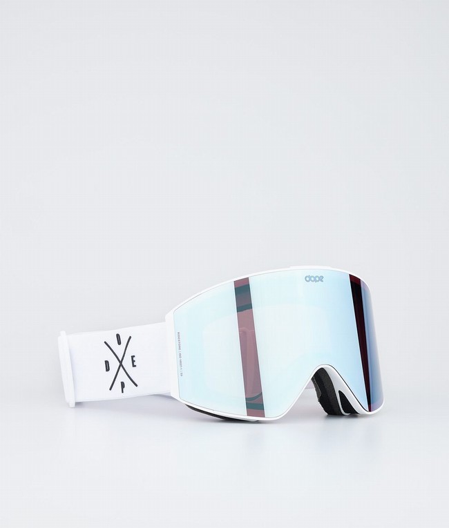 Men Dope Sight Snow Goggles White / Blue | VUWIBOC-89