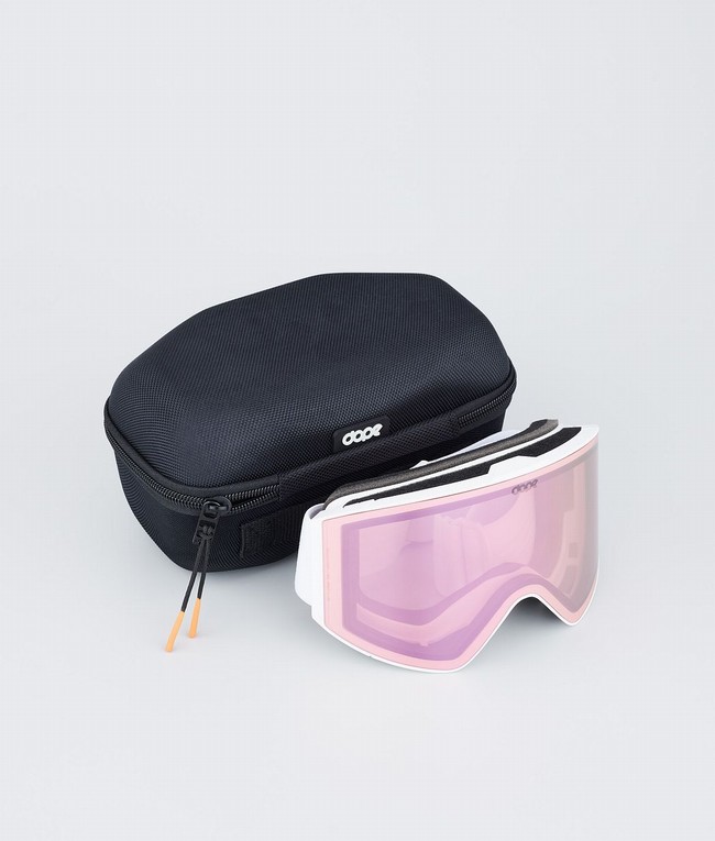 Men Dope Sight Snow Goggles White / Pink | REJPAUI-72