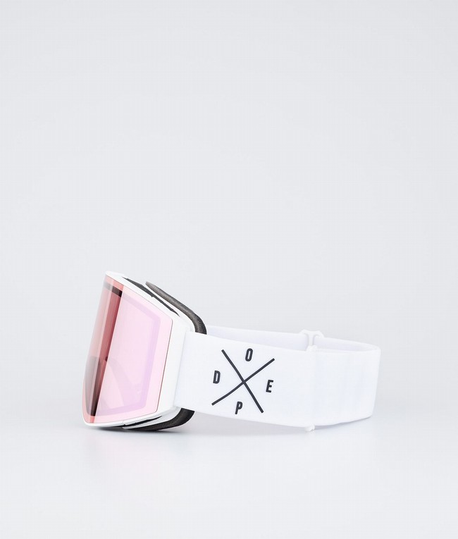 Men Dope Sight Snow Goggles White / Pink | REJPAUI-72