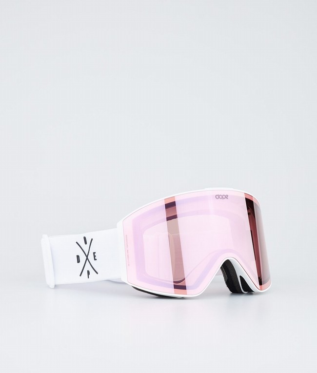 Men Dope Sight Snow Goggles White / Pink | REJPAUI-72