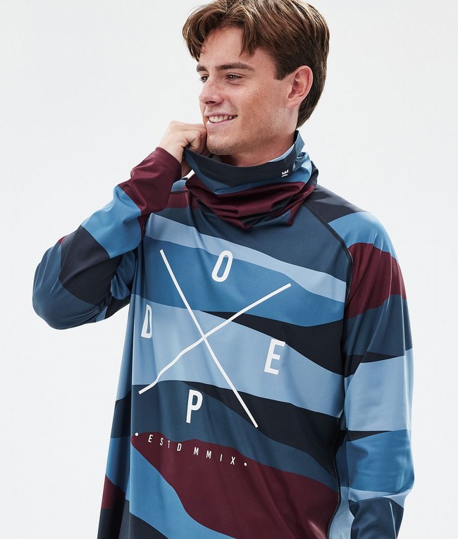 Men Dope Snuggle Base Layer Burgundy / Blue | ALKDMBH-32