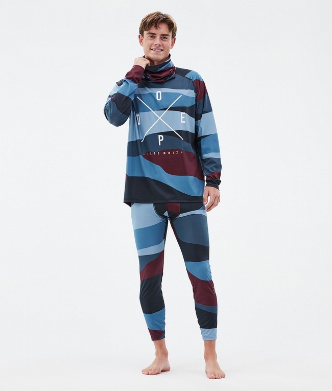 Men Dope Snuggle Base Layer Burgundy / Blue | ALKDMBH-32