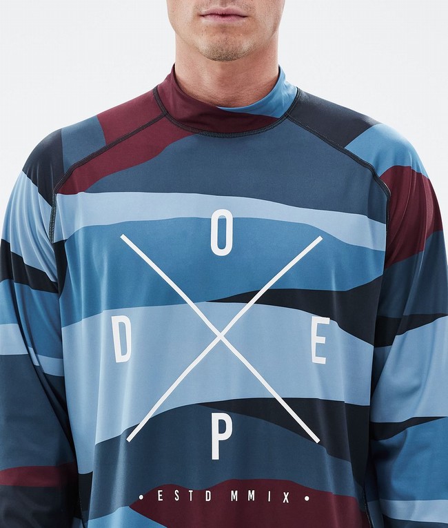 Men Dope Snuggle Base Layer Burgundy / Blue | ALKDMBH-32