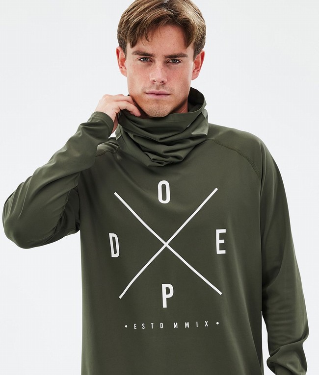 Men Dope Snuggle Base Layer Olive / Green | PVJXCZK-15