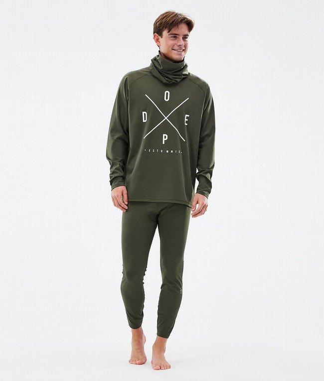 Men Dope Snuggle Base Layer Olive / Green | PVJXCZK-15