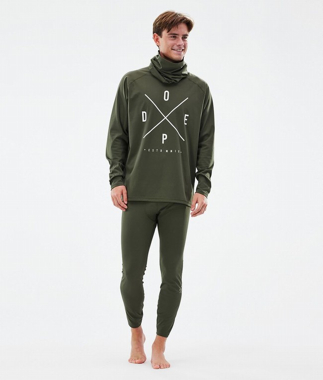 Men Dope Snuggle Base Layer Olive / Green | QWAJOMI-38