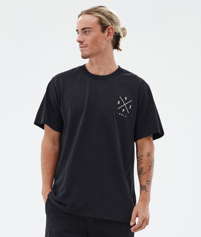 Men Dope Standard T-shirts Black | GUDCKEZ-18