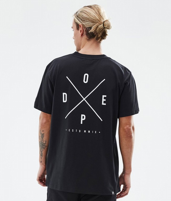 Men Dope Standard T-shirts Black | GUDCKEZ-18