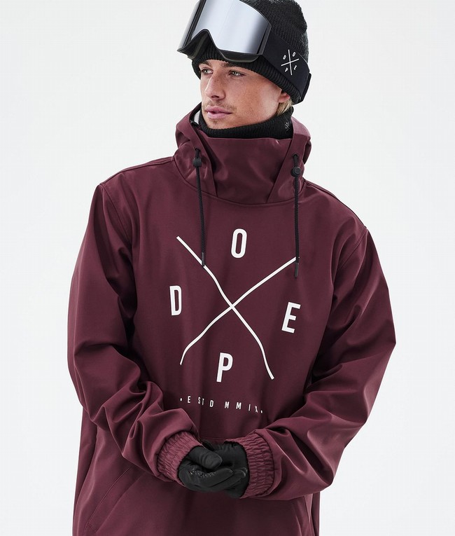 Men Dope Yeti Ski Jackets Burgundy | HMNFPQI-08