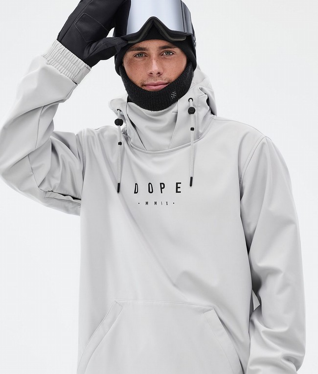 Men Dope Yeti Ski Jackets Light Grey | PGYXOLD-91