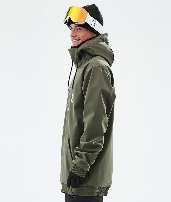 Men Dope Yeti Ski Jackets Olive / Green | LTQNKWR-36