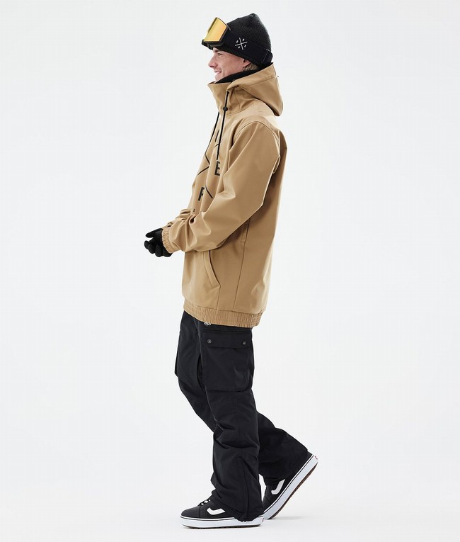 Men Dope Yeti Snowboard Jackets Gold | BVJRKWD-98