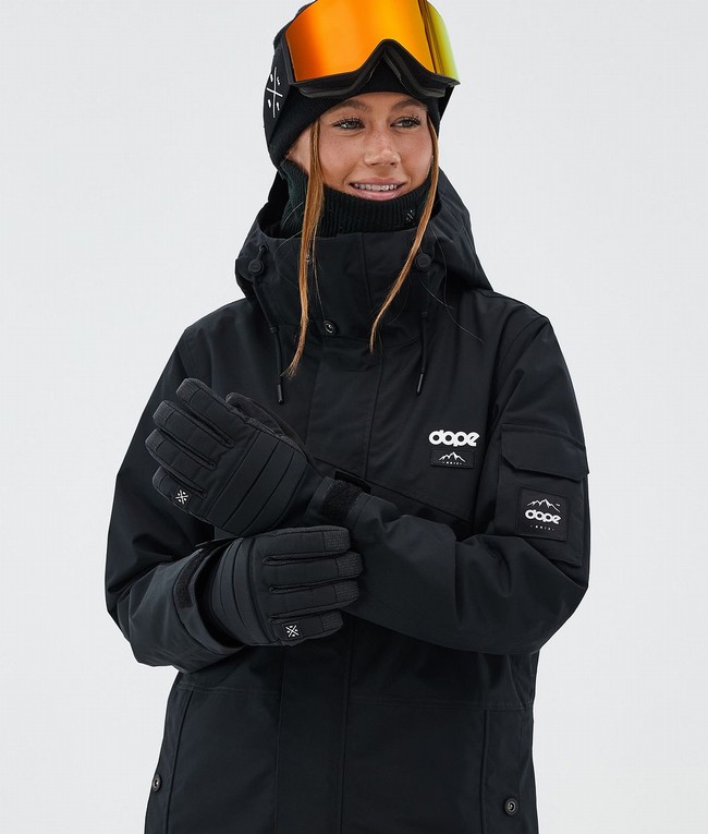 Women Dope Ace Snow Gloves Black | AJVXSDR-54