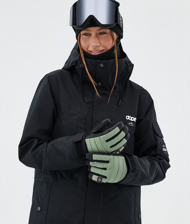 Women Dope Ace Snow Gloves Green | KNUXTQI-23