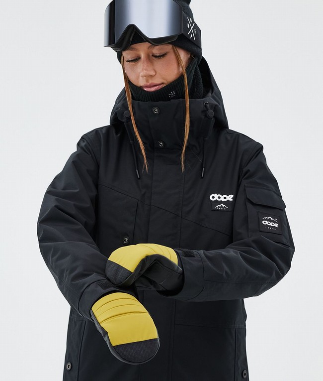 Women Dope Ace Snow Gloves Yellow | MKABLPR-82