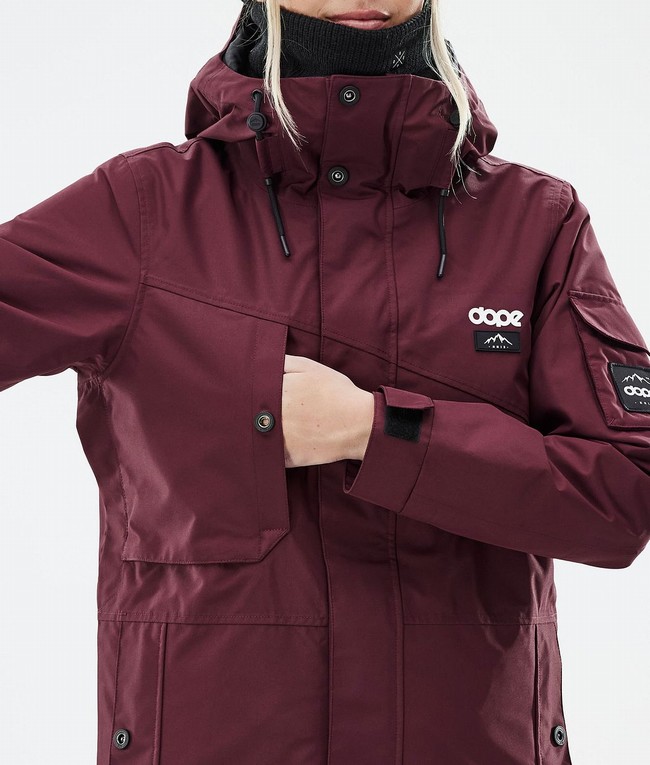 Women Dope Adept W Ski Jackets Burgundy | FEXJTMS-76