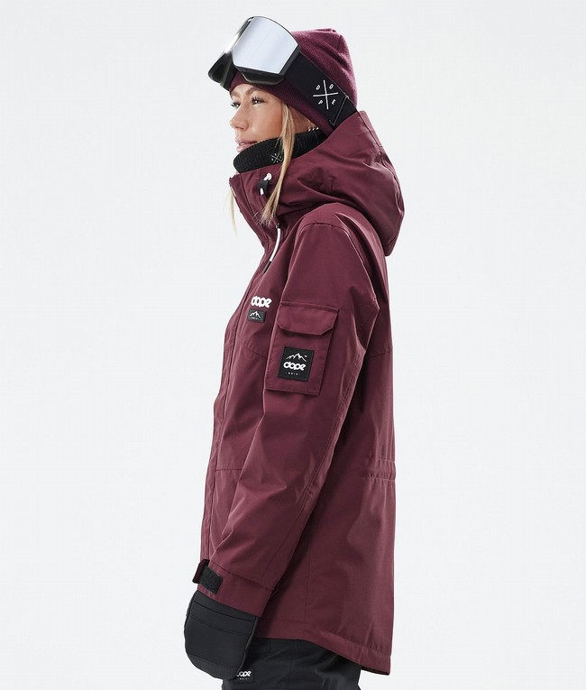 Women Dope Adept W Ski Jackets Burgundy | JUIZYQH-61