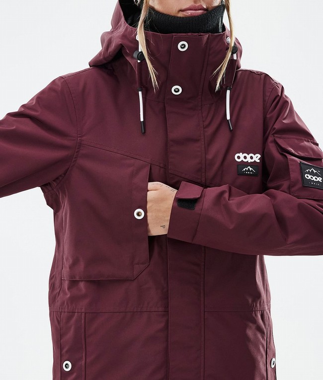 Women Dope Adept W Ski Jackets Burgundy | JUIZYQH-61