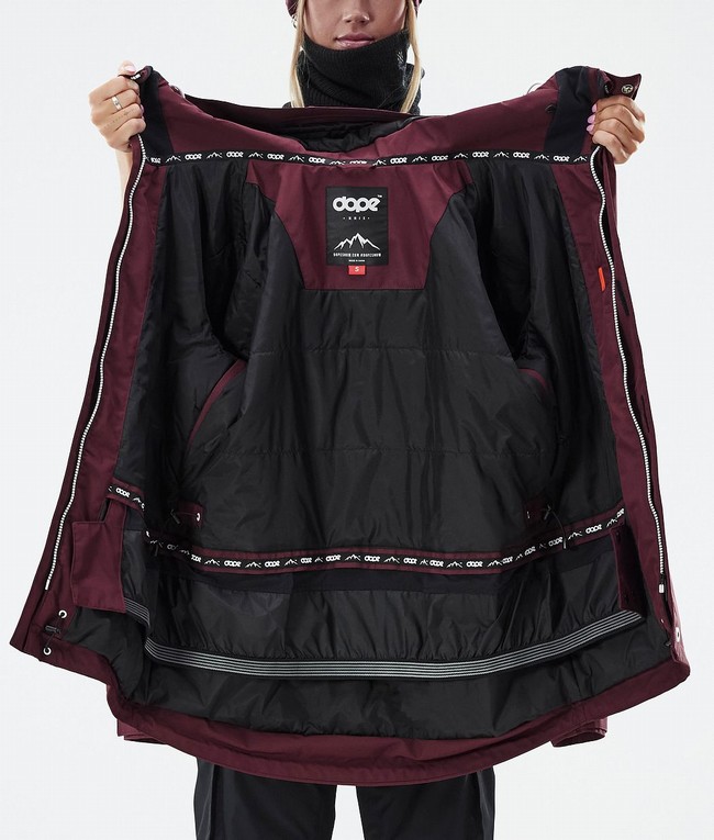 Women Dope Adept W Ski Jackets Burgundy | JUIZYQH-61