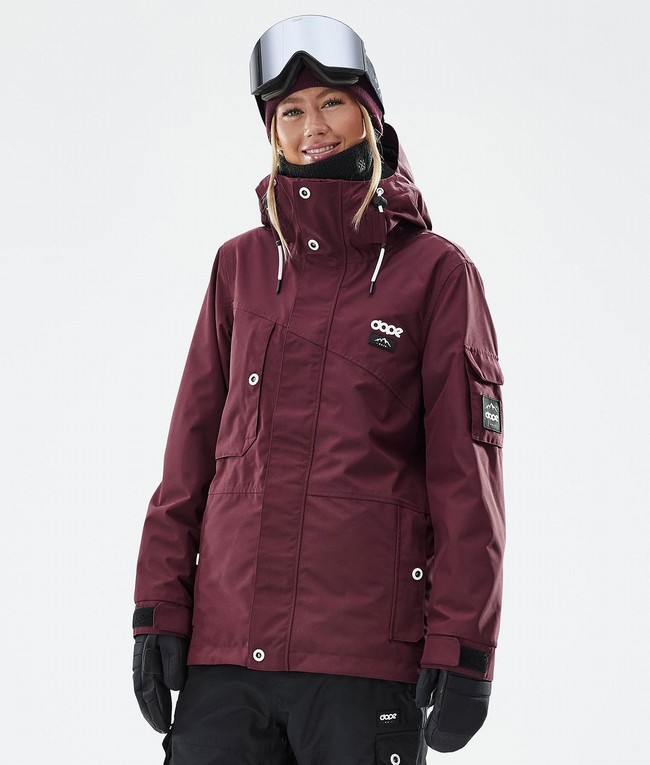 Women Dope Adept W Ski Jackets Burgundy | JUIZYQH-61