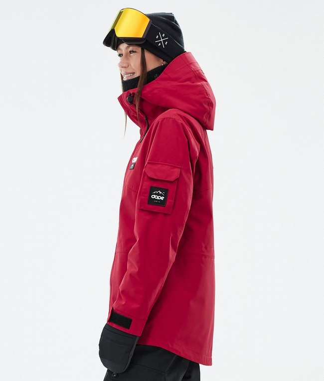 Women Dope Adept W Ski Jackets Deep Red | MIHRLOA-02