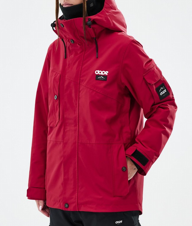 Women Dope Adept W Ski Jackets Deep Red | MIHRLOA-02