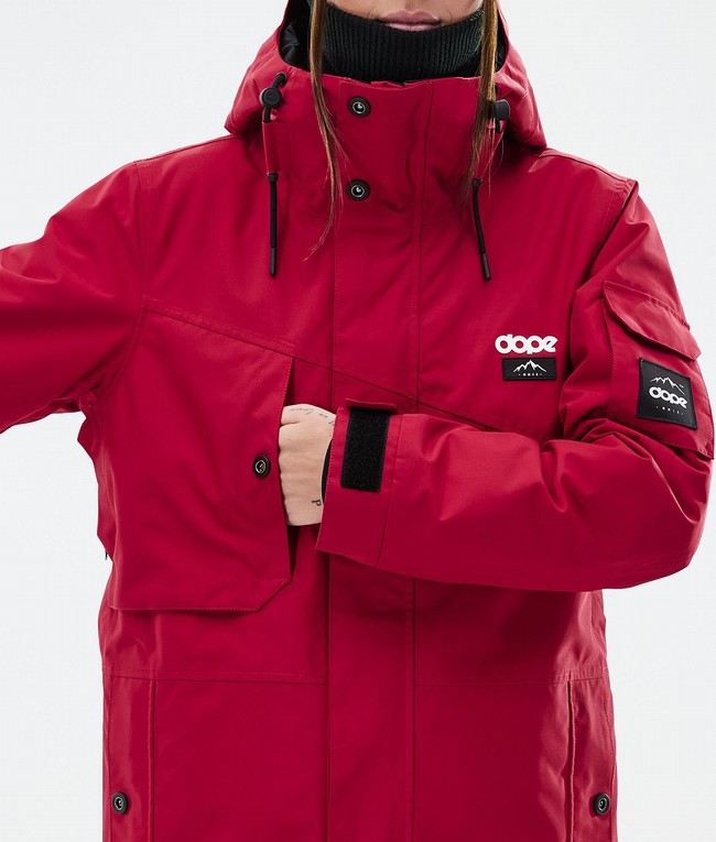 Women Dope Adept W Ski Jackets Deep Red | MIHRLOA-02