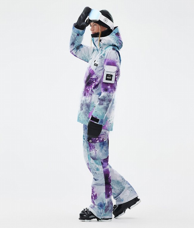 Women Dope Adept W Ski Jackets Green / Purple | ZIDOXSV-65