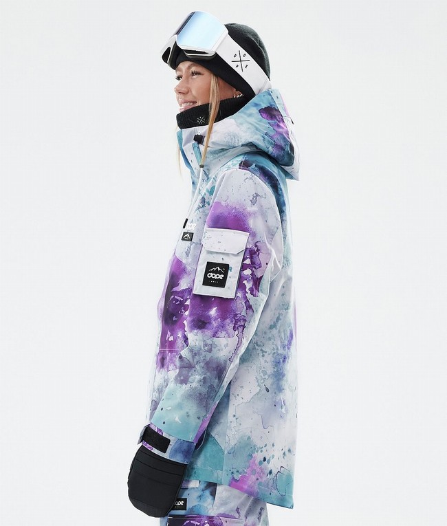 Women Dope Adept W Ski Jackets Green / Purple | ZIDOXSV-65