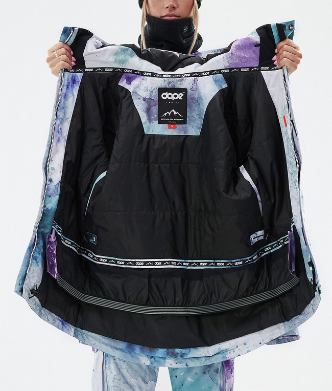 Women Dope Adept W Ski Jackets Green / Purple | ZIDOXSV-65