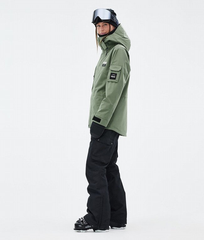 Women Dope Adept W Ski Jackets Green | QEILJTC-86