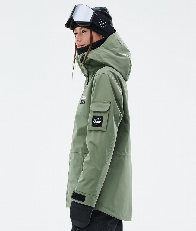 Women Dope Adept W Ski Jackets Green | QEILJTC-86