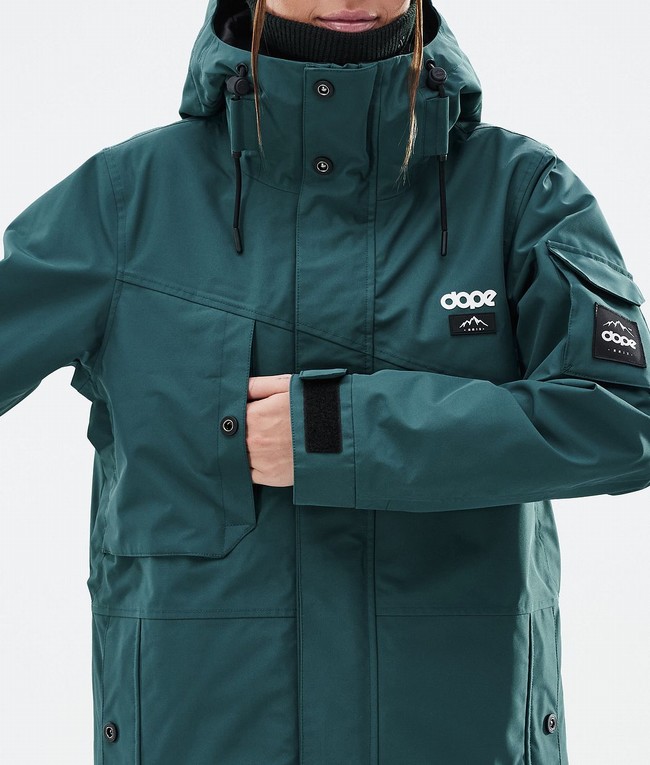 Women Dope Adept W Ski Jackets Green | SJBCIMW-82