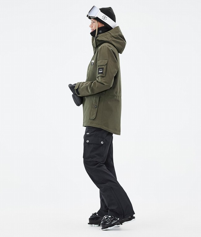 Women Dope Adept W Ski Jackets Olive / Green / Black | UIDJLGF-83