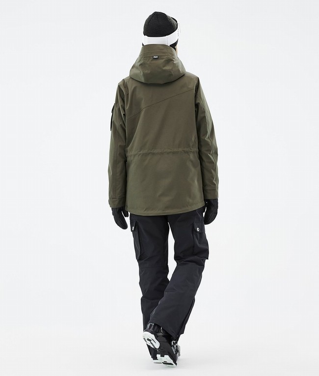 Women Dope Adept W Ski Jackets Olive / Green / Black | UIDJLGF-83