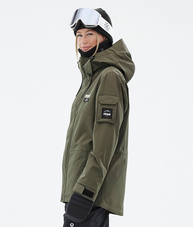 Women Dope Adept W Ski Jackets Olive / Green / Black | UIDJLGF-83