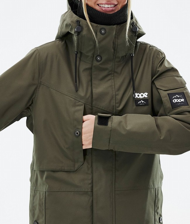 Women Dope Adept W Ski Jackets Olive / Green / Black | UIDJLGF-83