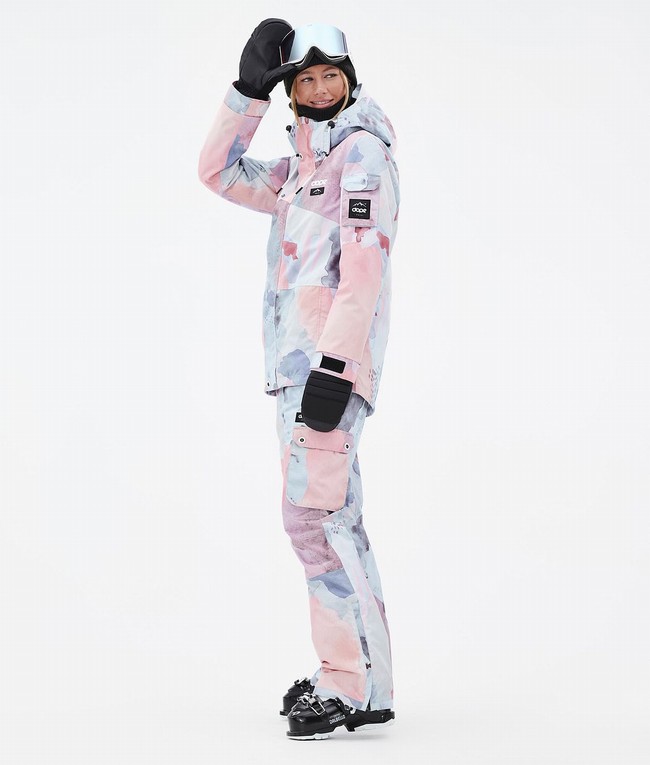 Women Dope Adept W Ski Jackets White / Pink | VXHCPLE-52