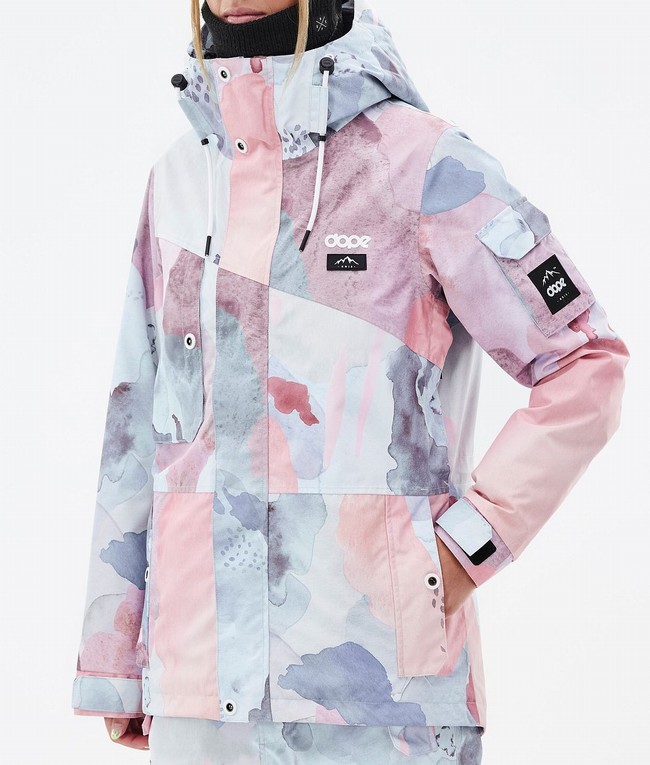 Women Dope Adept W Ski Jackets White / Pink | VXHCPLE-52