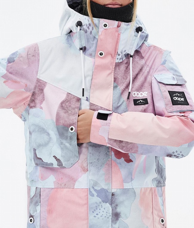 Women Dope Adept W Ski Jackets White / Pink | VXHCPLE-52