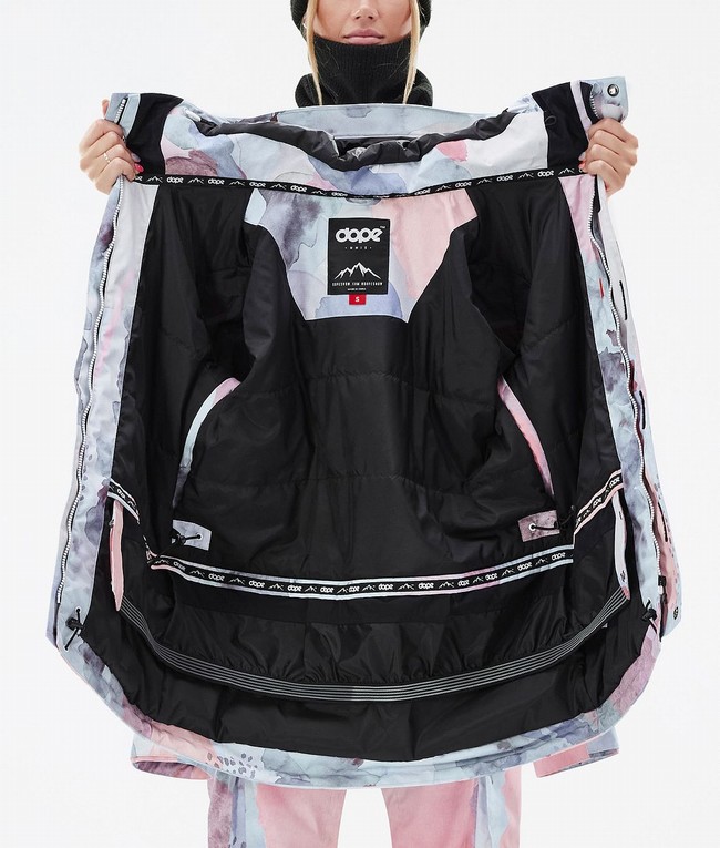 Women Dope Adept W Ski Jackets White / Pink | VXHCPLE-52