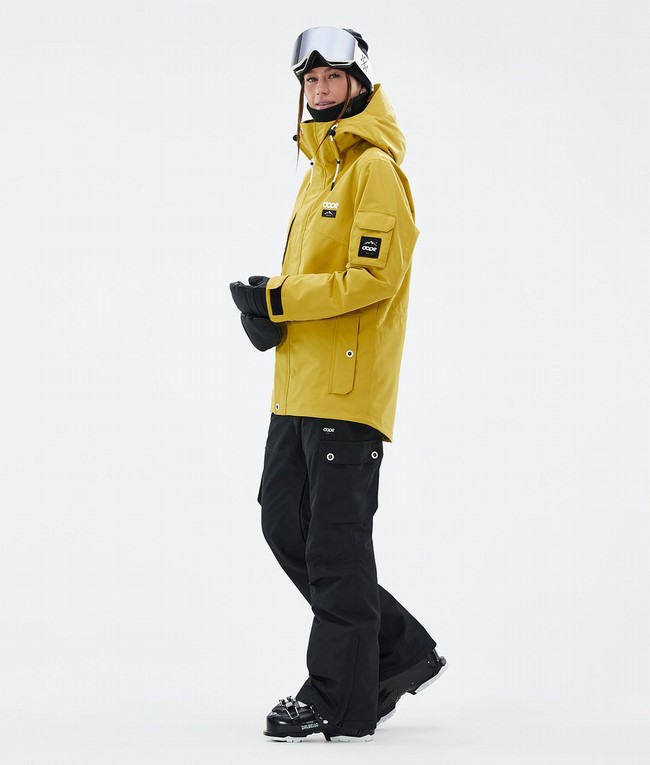 Women Dope Adept W Ski Jackets Yellow | PSCQNEV-87