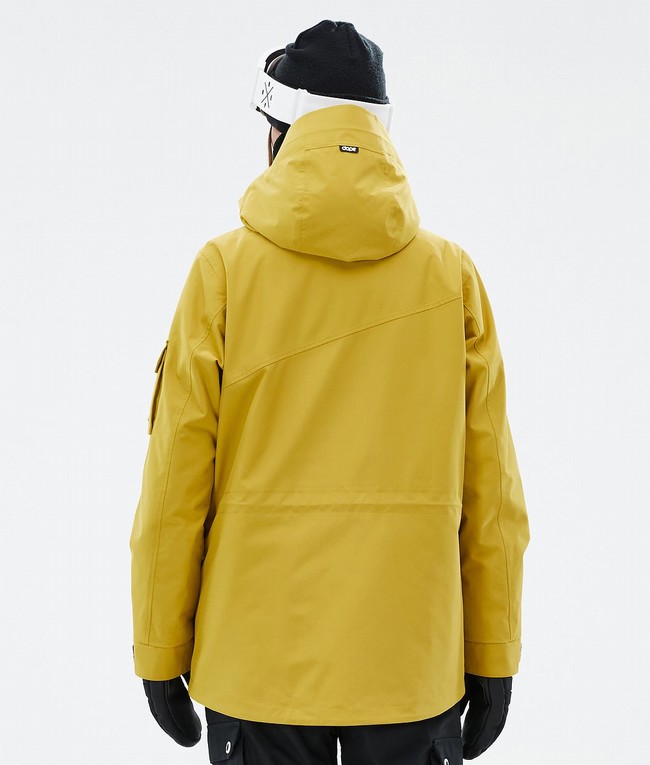 Women Dope Adept W Ski Jackets Yellow | PSCQNEV-87