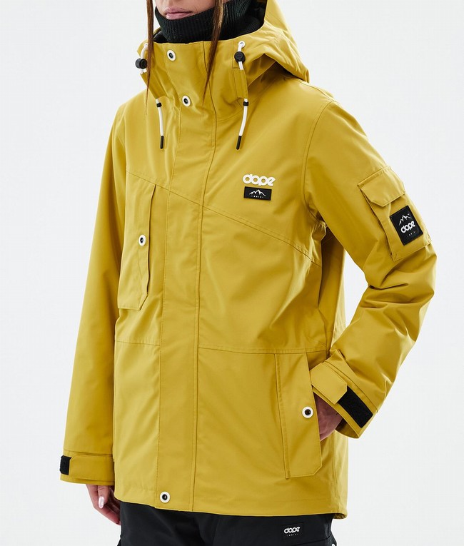 Women Dope Adept W Ski Jackets Yellow | PSCQNEV-87