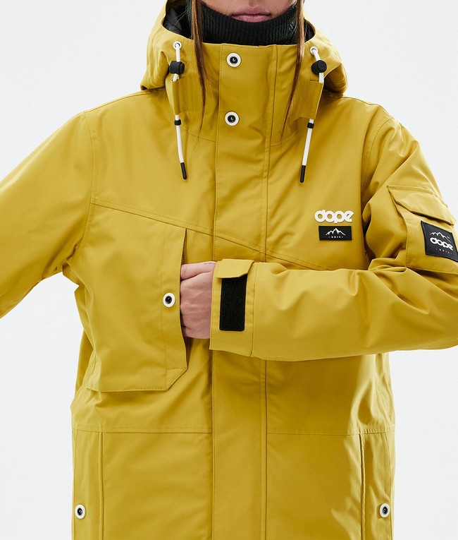 Women Dope Adept W Ski Jackets Yellow | PSCQNEV-87